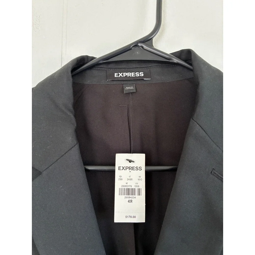Express Mens Black Two Button Blazer Suit Jacket 40R New With Tags 29084234